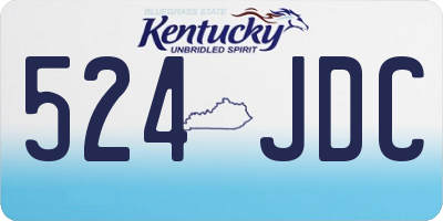 KY license plate 524JDC