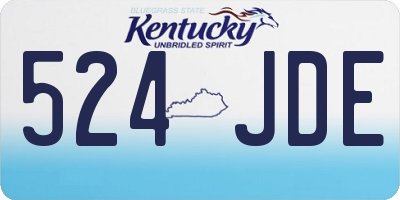 KY license plate 524JDE