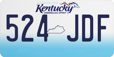 KY license plate 524JDF