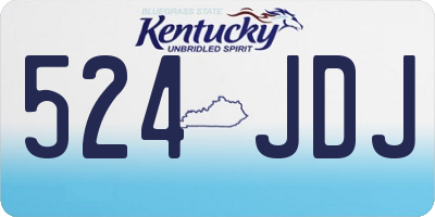 KY license plate 524JDJ