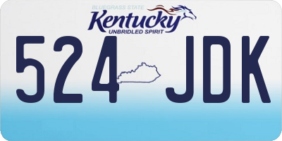 KY license plate 524JDK