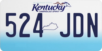 KY license plate 524JDN