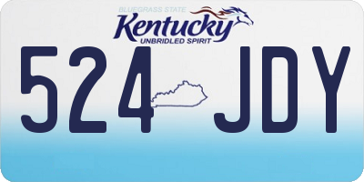 KY license plate 524JDY