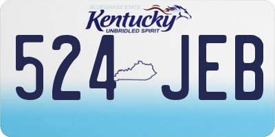 KY license plate 524JEB