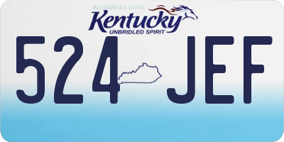 KY license plate 524JEF