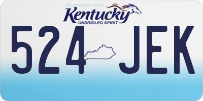 KY license plate 524JEK