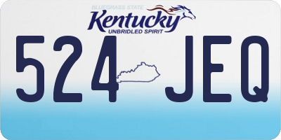 KY license plate 524JEQ