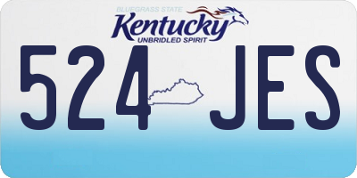 KY license plate 524JES