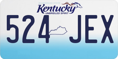 KY license plate 524JEX