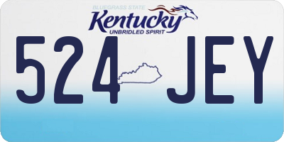 KY license plate 524JEY