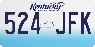 KY license plate 524JFK