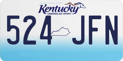 KY license plate 524JFN