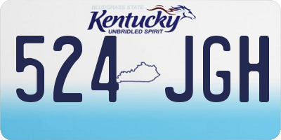 KY license plate 524JGH