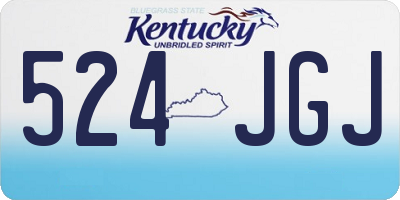 KY license plate 524JGJ