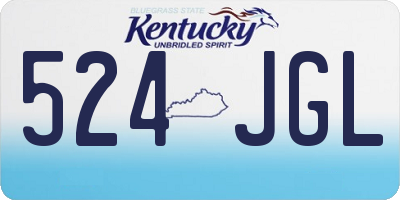 KY license plate 524JGL