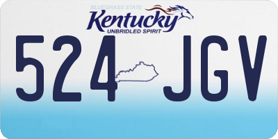 KY license plate 524JGV