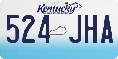 KY license plate 524JHA