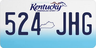 KY license plate 524JHG