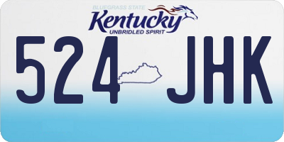 KY license plate 524JHK