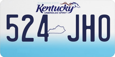 KY license plate 524JHO