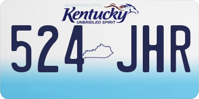 KY license plate 524JHR