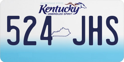 KY license plate 524JHS
