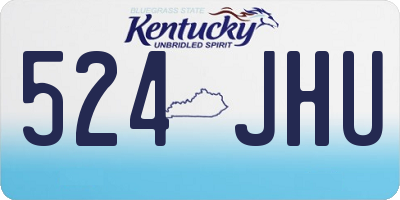 KY license plate 524JHU