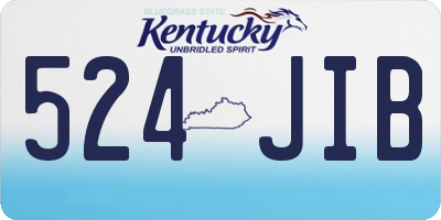 KY license plate 524JIB
