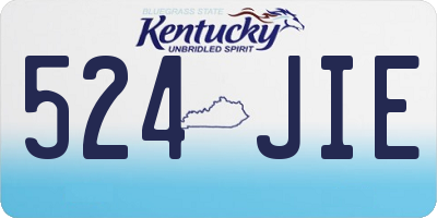KY license plate 524JIE