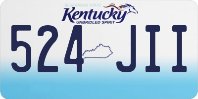 KY license plate 524JII