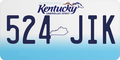 KY license plate 524JIK