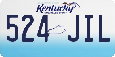 KY license plate 524JIL