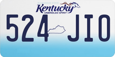 KY license plate 524JIO
