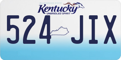 KY license plate 524JIX