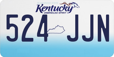 KY license plate 524JJN
