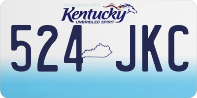 KY license plate 524JKC