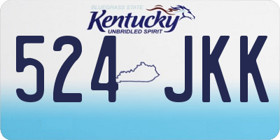 KY license plate 524JKK