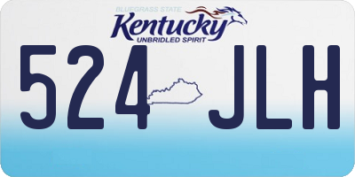 KY license plate 524JLH