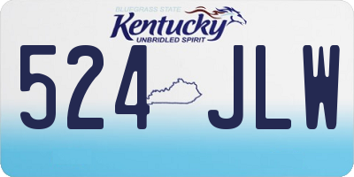 KY license plate 524JLW