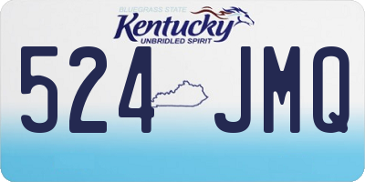 KY license plate 524JMQ