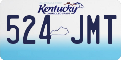 KY license plate 524JMT