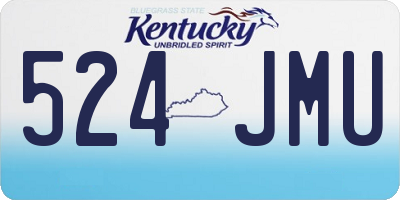 KY license plate 524JMU