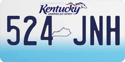 KY license plate 524JNH