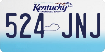 KY license plate 524JNJ