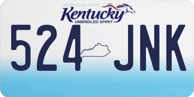 KY license plate 524JNK