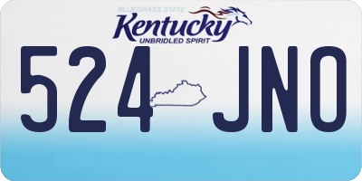 KY license plate 524JNO