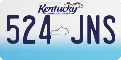 KY license plate 524JNS