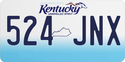 KY license plate 524JNX