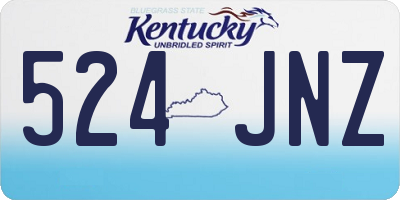 KY license plate 524JNZ