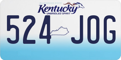 KY license plate 524JOG